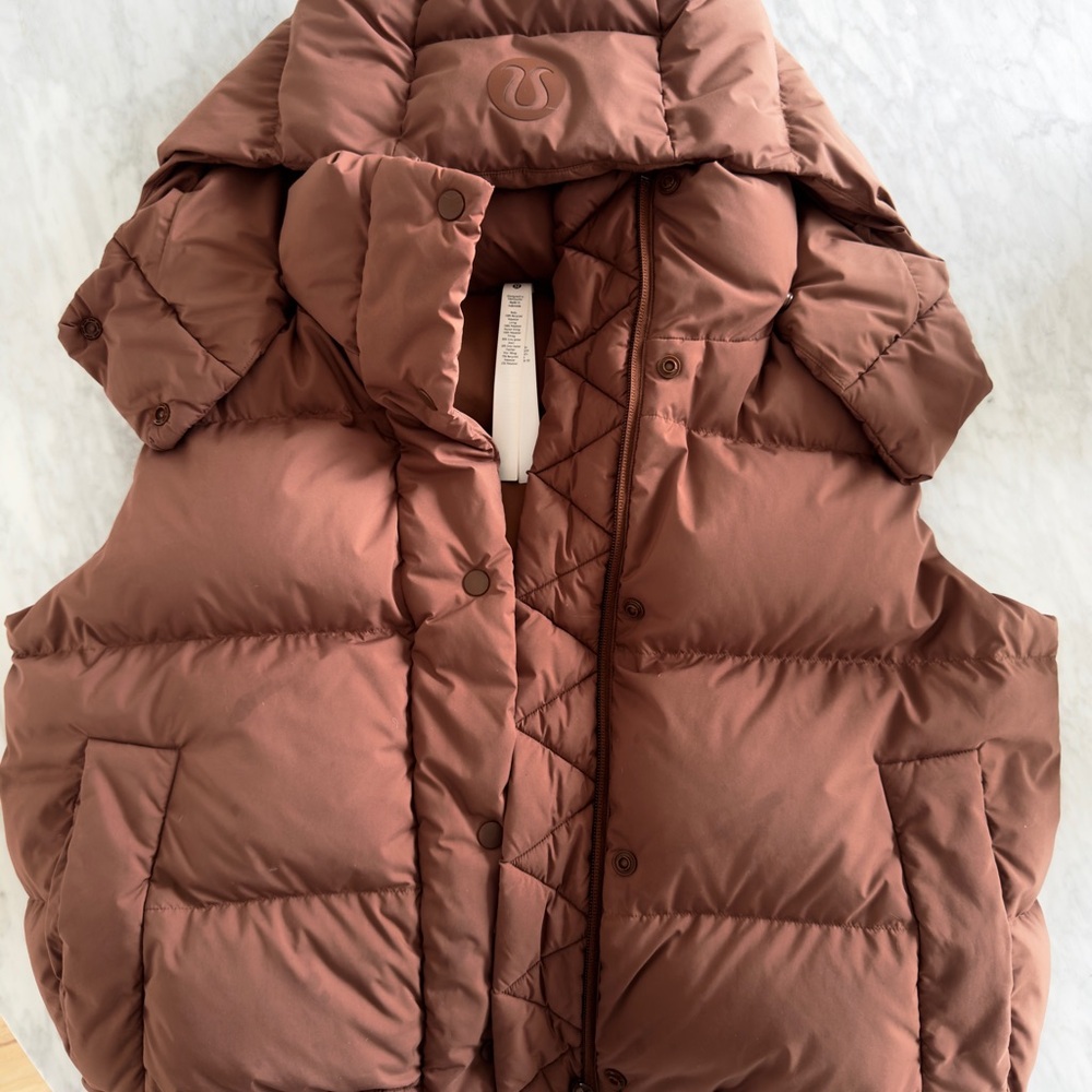 Lululemon Brown Quilted Crop Puffer Vest